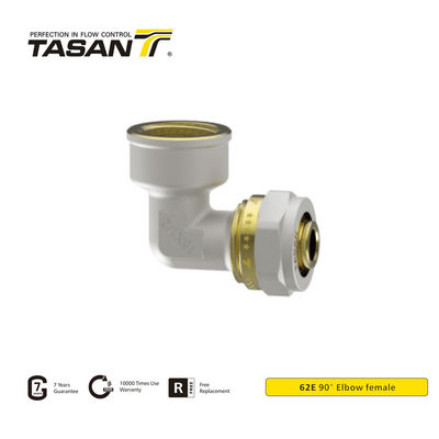 Garnitures de compression en laiton industrielles de 20 mm coude femelle 62E de 90 degrés