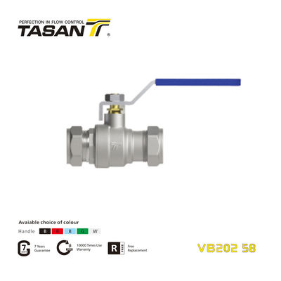 VB202 58 Vanne à boisseau sphérique en laiton avec extrémité à compression et poignée à levier 232 Psi