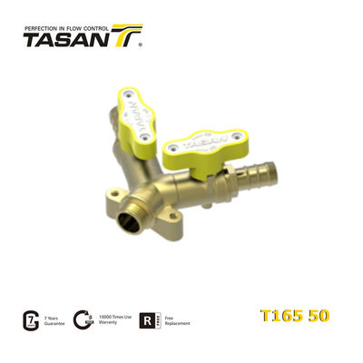 1/2&quot; X 10.5mm X 10.5mm vanne de gaz en laiton à deux voies mâle X Double connecteur de tuyau résistant à l'usure