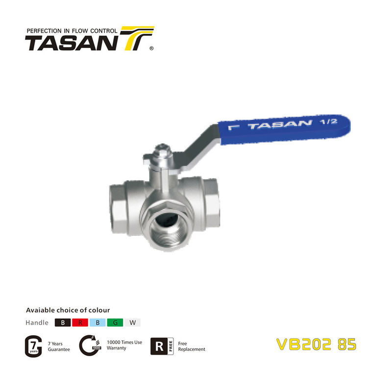 25Bar laiton 3 voies vanne à boisseau sphérique filetage ISO228 2&quot; Ips vanne à boisseau sphérique VB202 85