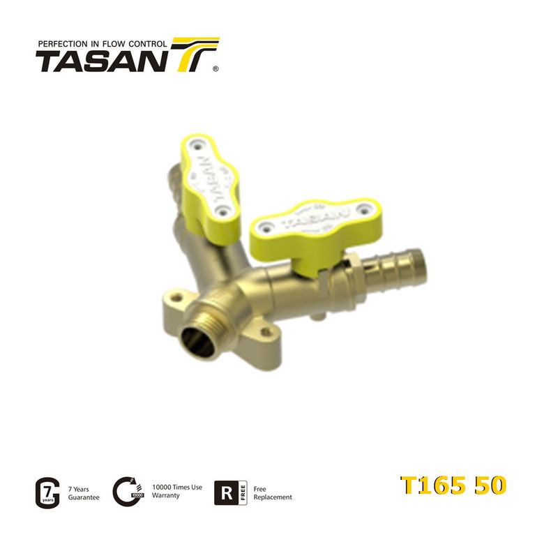 1/2&quot; X 10.5mm X 10.5mm vanne de gaz en laiton à deux voies mâle X Double connecteur de tuyau résistant à l'usure